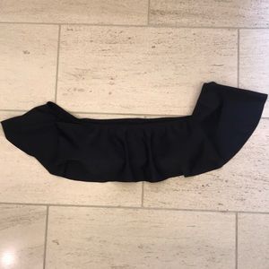 Beach Riot off the shoulder black swim top